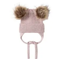 Name it Set - Mössa/Vantar - Stickad - NbnMora - Violet Ice - - 34-39 cm - Mössa