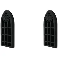 Typecat 2X VäGgmonterade Flytande Hyllor Gammal Kyrka FöNster Kristall VäGg Hylla VäGghäNgande Gothic Boho Svart Essential Oil Hylla
