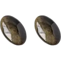 Torribaly 2X Naturlig Kristallpärla Golden Obsidian Palmsten Tumleksak Varm Kompress Hantverk Healing Hälsa Familj Energi Ädelstensgåvor