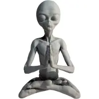 Semoic Witchcraft Meditation Alien Staty Resin Ornament Alien Garden Hemmakontor Yard Konstdekor för Inomhus Utomhus