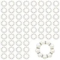 Torribaly 60st Pärl Servettringar Imitation Pearl Beaded Rhinestone Servettring Hållare Servettringar Serviett Servettringar