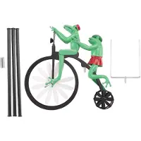 Semoic Vintage Cykel Wind Spinner, Metal Couple Spinner Art, Cat och Mouse Motorcycle, Weathervanes med Stainless, Groda