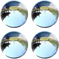Semoic 4st 40 mm Klart Glas Kristallkula Healing Sphere Fotografi Rekvisita Presenter