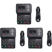 Torribaly 3X TEYUN Q-12 Ljudkort Ljudmixer Ljudkort Konsol Skrivbord Systemgränssnitt 4-Kanals 48V Power Stereo Datorljudkort