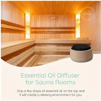 Semoic Trä Lava Rock Eterisk Oljespridare, Svart Lava Rock Stone Diffuser, Stone Diffuser för Hem, Kontor, Yoga, Bastu