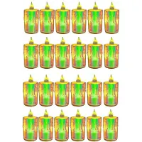 Semoic Flamlösa Värmeljus 24 St Kristall LED-Värmeljus Batteridrivna Konstljus, Värmeljus för Bröllop, Dejting, Middag C