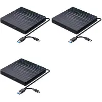 ISTOVO 3X Extern CD/DVD-Enhet för Bärbar Dator, USB 3.0 & Type-C Bärbar CD DVD +/-RW-Brännare Optisk Enhetsläsare Skrivare DVD-Spelare