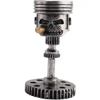 Semoic Carving Kolv Skalle Ansikte Realistisk Skalle Skulptur Huvud Staty Kontor Hembord Presenter Halloween