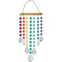ISTOVO Solfångare med Kristaller Prisma Solfångare Glittrande Fönsterkristaller Wind Chime Rainbow Maker Heminredning Inomhus B