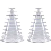 Typecat 2X 10 Tier Cupcake Holder Stand,Round Macaron Tower Stand,Clear Cake Display Rack for Wedding Birthday Party Decor