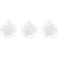 Typecat 3Pcs 8cm Hanging Glass Flowers Plant Vase Stand Holder Terrarium Container Candlestick Tealight Holder Home Decor