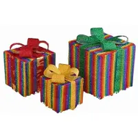 Semoic Presentask Under Julgranen Lysande Dekorativ Presentförpackning Regnbågspresentförpackning Lysande Presentförpackning