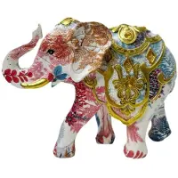Semoic Elefant Dekorativ Skulptur Elefant Harts Ornament Elefant Staty Dekor Djur Figuriner Samlarobjekt Handgjorda
