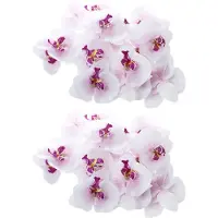 Typecat 40Pcs 9cm Butterfly Orchid Flower Artificial Flower Decor for Wedding Barrette Accessory