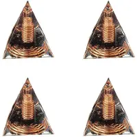Torribaly 4st 6Cm Kristallgrus Spiral Pyramid Spiral Coil Pyramid Handgjord Heminredning Hantverk Spiral KoppartråD