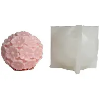Typecat Doftljus med Blomboll i Silikonform Sexbladsblomma DIY Ljus Gipsprydnad Blombollform