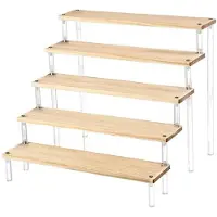 Semoic Display Stand Stege Figur Stand Massivt Trä Display Stand Figur Docka Cupcake Kosmetika Smycken Display Stand