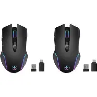 Torribaly 2X Wireless Gaming Mouse Mover Mouse Jiggler med På/Av-Knapp Håll Datorn Vaken Tyst Klick Uppladdningsbar Optisk Mus