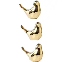 Torribaly 3X Polar House Golden Bird Figurines Modern Keramik FåGelstatyer Djurskulptur Heminredning Hantverk Guld Keramik -M