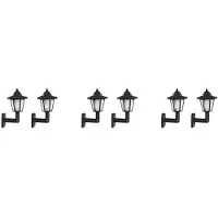 Typecat 6 x Solar Powered LED Outdoor Garden Fence Wall Lantern Light Lamp Light Sensor
