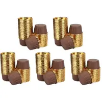 Kepptory 250 St Aluminiumfolie Cupcake Cups Engångsmuffin Liners Bakformar Aluminium Cupcake Tip Pan Ramekin HåLlare Little Pudding Cups-Guld + Brun