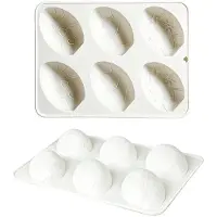 Semoic 2-Pack Silikonformar för Påskchoklad, 6 Håligheter, Äggformade - Återanvändbar Godisform för Mousse, Choklad, Pudding