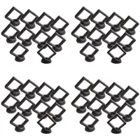 Typecat Myntvisningslåda - Set med 40 3D-Hållare med Flytande Ram med Ställ för Utmaningsmynt, AA-Medaljonger, Smycken, Svarta, 2,75 x 2,75 x 0,75 Tum