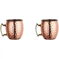 Torribaly 2X Moscow Mule Cup Rostfritt Stål Cocktailmugg Öl Cup Kopparplätering Hammer Point