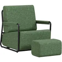 SoBuy Ergonomisk vilstol med fotpall, grön