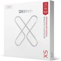 D'addario And Co Akustiska Gitarrsträngar, XS Phosphor Bronze Coated, XSAPB1356-3P, Medium Gauge 13-56, 6-strängsset, 3-pack