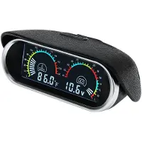 Torribaly Bil Lastbil 2-i-1 LCD-Mätare Vattentemperaturmätare + Voltmeter med 1/8 NPT Temperatursensor Vattentemperaturmätare för Personbilar