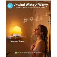 Semoic SPA Dusch Vattentät Badrum LED 16 Färger Ocean Wave Lampa, Uppladdningsbar Badrumsstämningsbelysning med Fjärrkontroll och Pekkontroll