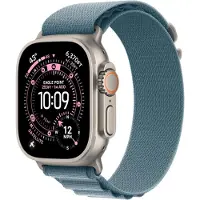 Apple Watch Ultra 3 GPS + Cellular 49 mm Titanboett Naturlig titan med Alpine Loop Ljusblå Small