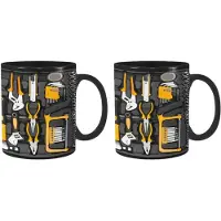 Typecat 2X Rolig Kaffemugg Keramisk Kaffekopp för Mekaniker Stor Mekanikerverktygslåda Kaffekopp för Öl, Whisky, Vin, Vatten, Juice