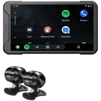 Semoic 5-Tums Motorcykelkörinspelare Vattentät WIFI Carplay-Projektion Navigering 2K Dubbel Inspelning Däcktrycksmätare