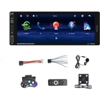 Tlily 6,9 Tum Bilstereo Single Din Bilradio Carplay Android Auto, HD Pekskärm Bilradio Mirror Link FM EQ SWC