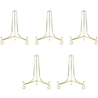 Typecat 5X Guld Display Stativ Hantverksfäste Bokhållare Foto Piedestal Skål Skål Ram Bild Tallrik Rack Staffli Förvaringsdekor-15Cm