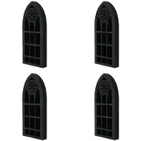 Typecat 4X Väggmonterade Flytande Hyllor Gammal Kyrka Fönster Kristall Vägg Hylla Vägghängande Gothic Boho Svart Essential Oil Hylla