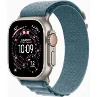 Apple Watch Ultra 3 GPS+Cellular 49mm Naturlig Titan Boett MEWP4 Stor Ljusblå Alpinögla