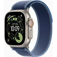 Apple Watch Ultra 3 GPS+Cellular 49mm Naturlig Titan Boett MEWU4 M/L Blå/Klarblå Trailögla