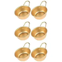 Typecat 6PCS Makgeolli Bowls Aluminum Korean Traditional Bowls for Korean Rice Wine