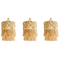 Typecat 3X Handgjord Väggtapet Lampskärm Bohemia Macrame Boho Dekor Hantverk Tofs Gobeläng Bakgrund Sänggavel Vägghängande