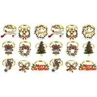 Torribaly 18 Pieces Christmas Napkin Rings Set Metal Christmas Napkin Holder Christmas Tree Napkin Ring Decor