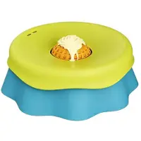 Semoic Långsam Matningshundskålar med Rullande Boll Interaktiv Hundslickskål för Flytande Godsaker för Benbuljong, Yoghurt