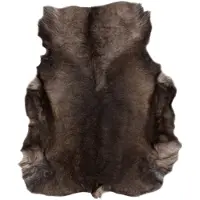 Rugsx RENIFER matta – naturläder, dekorativ, överkast – standard POK015 brun 100x120 cm