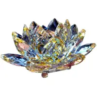 Tlily C Kristall Lotus Blomma Statyett Alla HjäRtans BröLlopsdekor Glas Hantverkskollektion Paperweight Bordsdekorationer Souvenirpresent