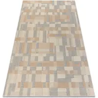 Rugsx FLUX 461.117.SA130 ullmatta OSTA - Geometrisk, strukturell, loft beige / grå 160x230 cm