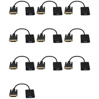 Torribaly 10X DVI Till VGA-Adapterkabel 1080P DVI-D Till VGA-Kabel 24+1 25-Stifts DVI-Hane Till 15-Stifts VGA-Hona Videoomvandlare för PC-Skärm