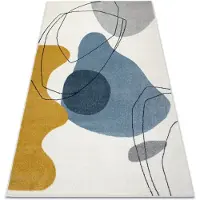 Rugsx Matta FUSION 7158 vit / gul / blå - Geometrisk, modern, abstrakt 120x170 cm