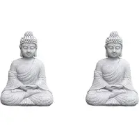 Torribaly 2X Vintage Garden Buddha Staty Inomhus Utomhus TräDgåRd Zen Buddhism Figur Skulptur Hemmakontor Butik Dekor Prydnad